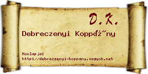 Debreczenyi Koppány névjegykártya